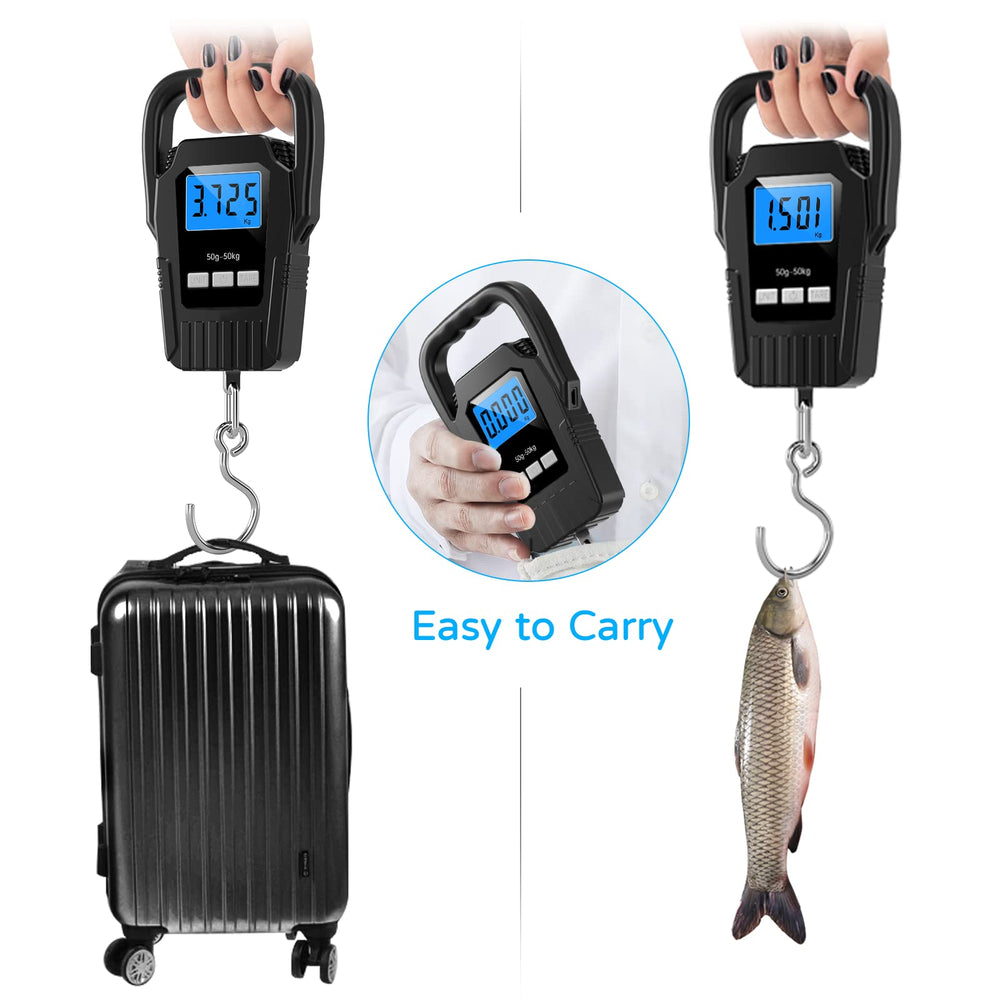 Close-up of durable ABS handle on SKEAP fishing scale