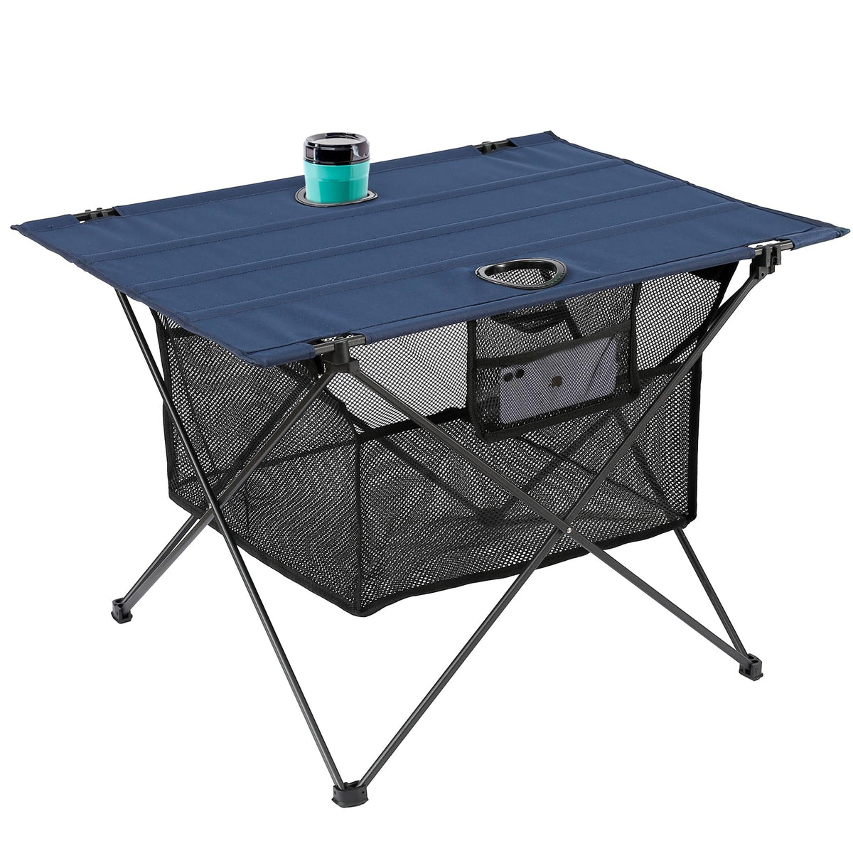 SKIKEN lightweight camping table blue top for stable outdoor meals