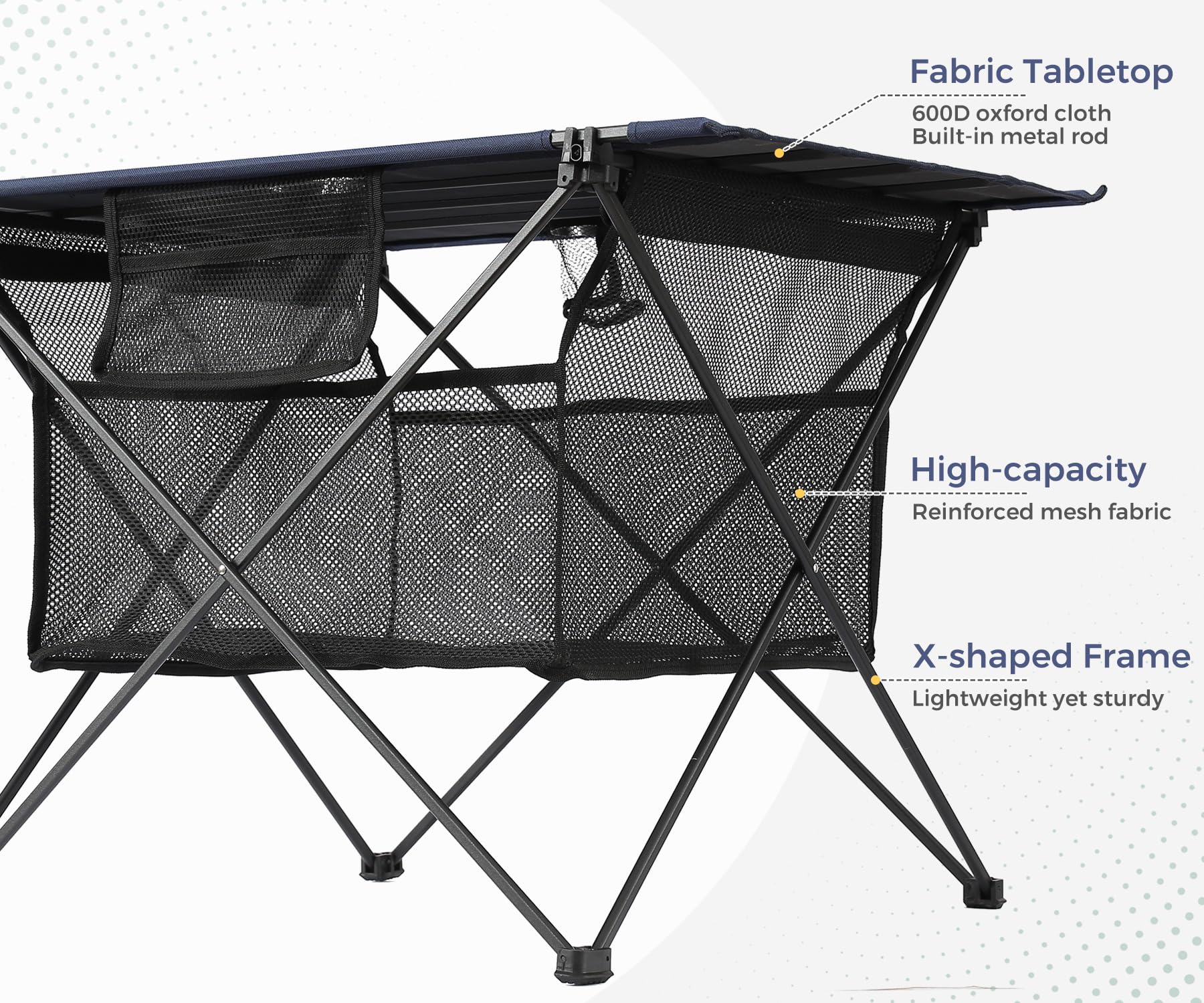 SKIKEN spacious blue tabletop 29-2-x-21-7 for ample outdoor meals