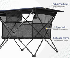 SKIKEN spacious blue tabletop 29-2-x-21-7 for ample outdoor meals