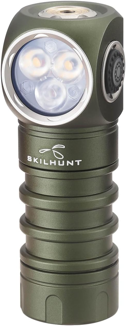 SKILHUNT H200 Mini camping setup with hands-free illumination in tents.