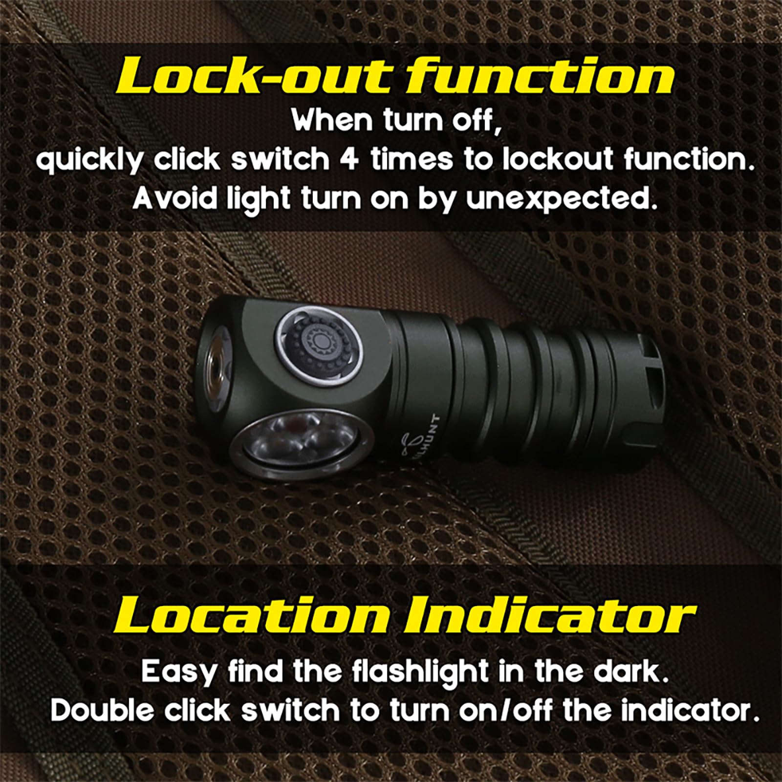 SKILHUNT H200 Mini green body design blends with outdoor gear.