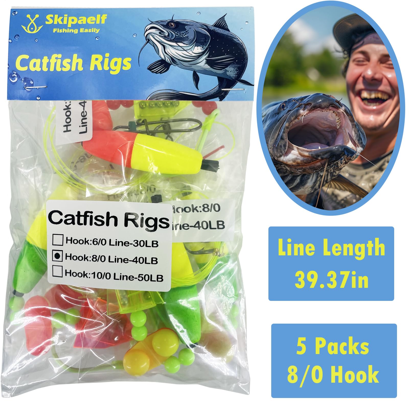 Close-up of rig assembly on Skipaelf catfish rig