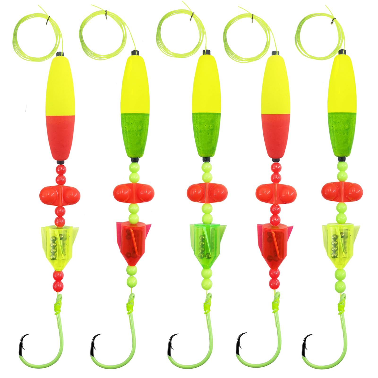 Skipaelf catfish rig float with rattler, 5-piece kit, close-up