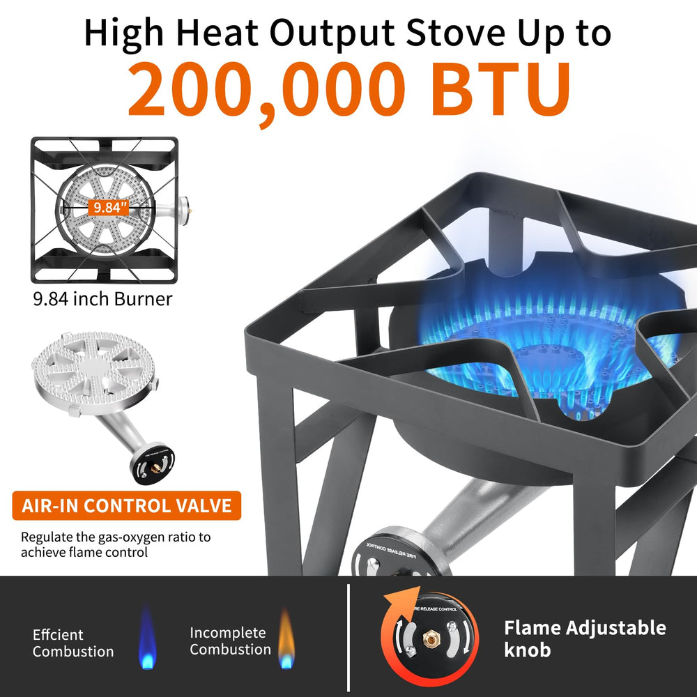 Durable powder-coated finish on SKOK stove withstands weather and outdoor use