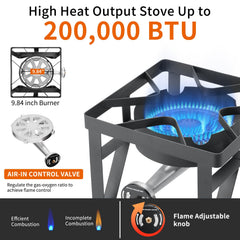 Durable powder-coated finish on SKOK stove withstands weather and outdoor use