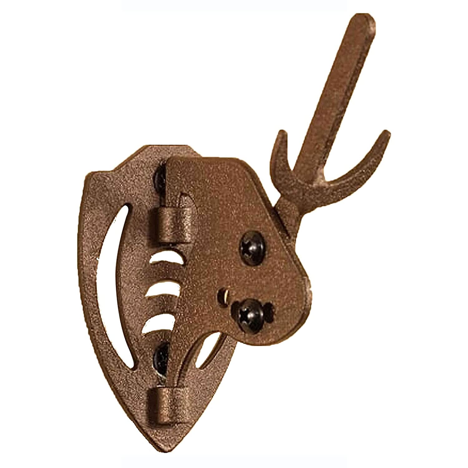 Skull Hooker Mini Hooker wall plate in robust brown finish for secure mounting.