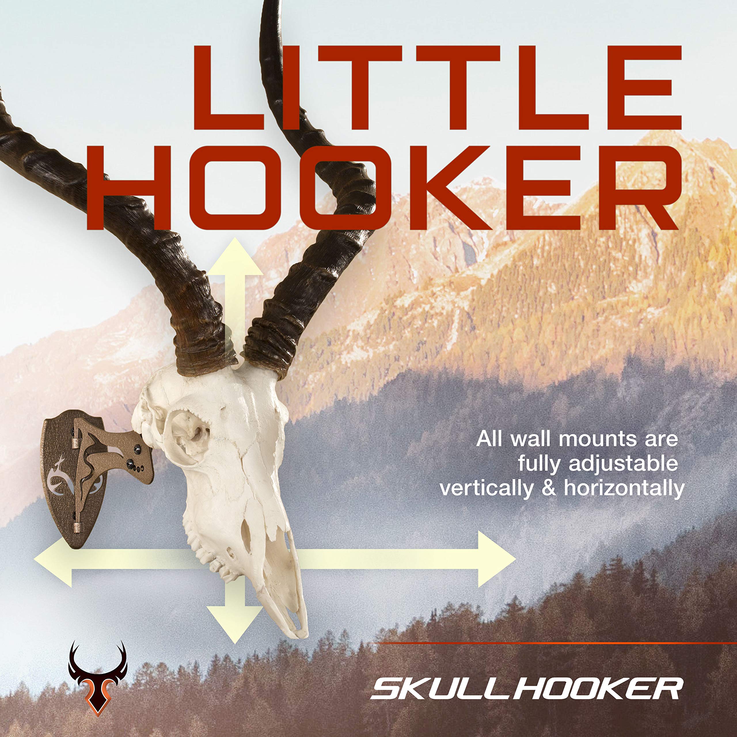 Skull Hooker Little Hooker powder-coated steel construction ensures durable, long-lasting display.