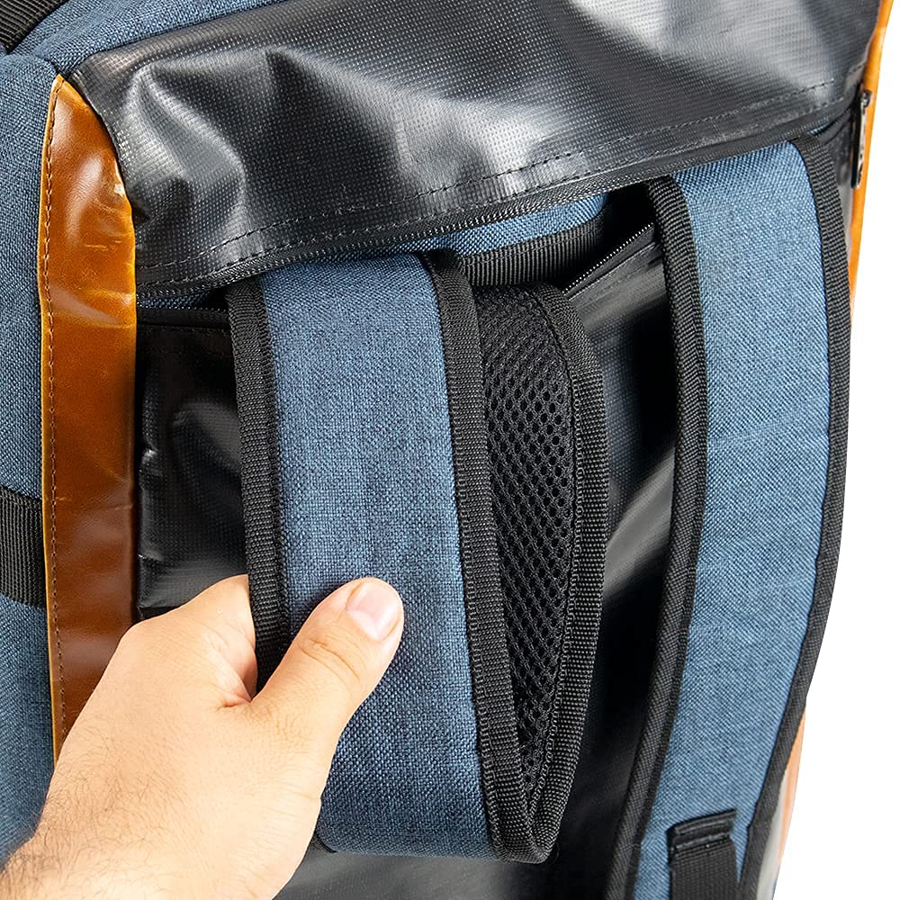 Skunk Hybrid Backpack Denim carbon lining for odor control.