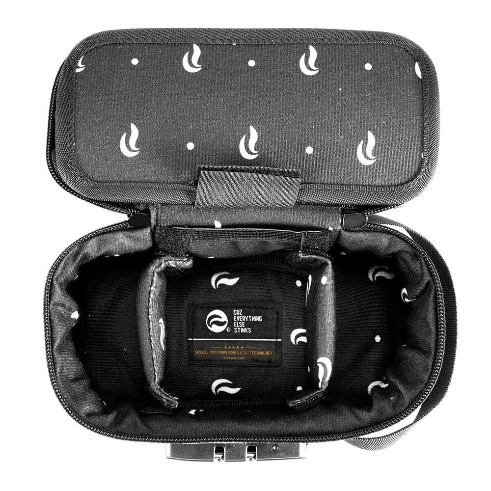 Skunk Sidekick interior Velcro dividers arranged for accessory organization.