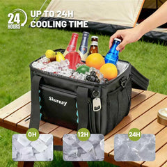 Skureay insulated-liner cooler-bag preserves temperature for hours on trips.