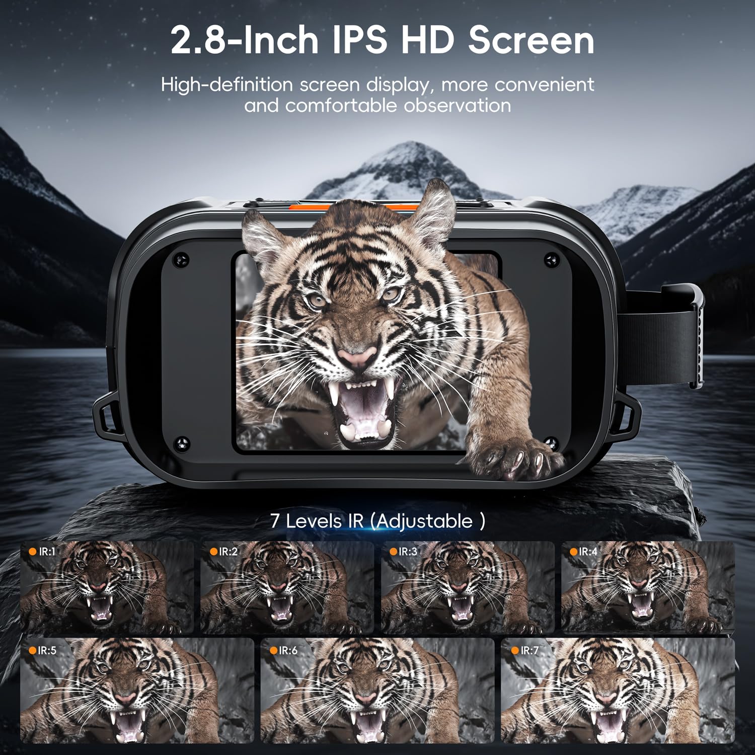SKYBASIC night vision binoculars 2.8-inch display provides crisp viewing