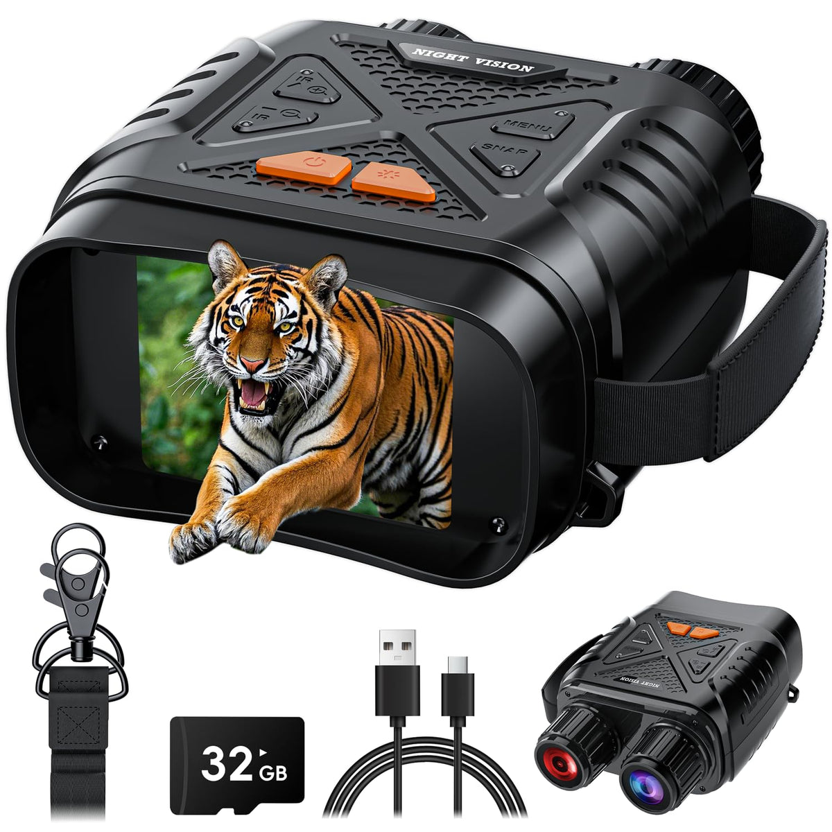 SKYBASIC night vision goggles front view for outdoor surveillance in low light
