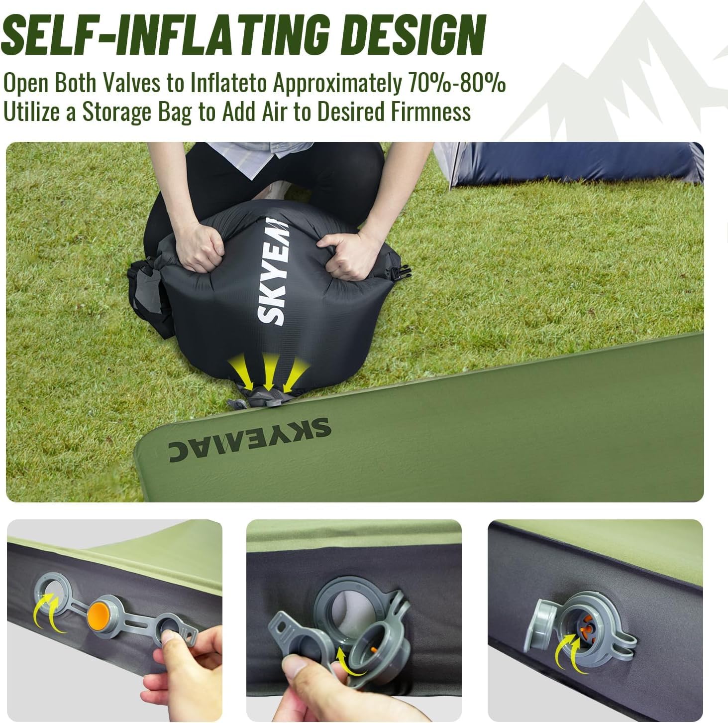 Skyemac pad folds compactly for easy car-camping storage