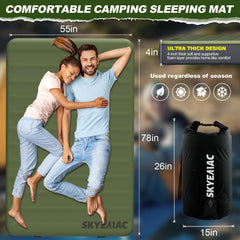 Skyemac sleeping pad in use offers roomy space for two adults