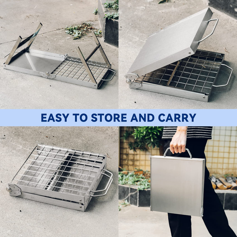 Skyflame easy fold-and-carry design simplifies transport on trips