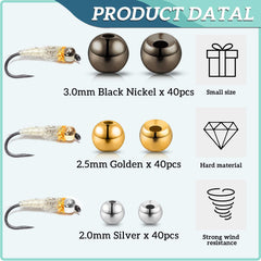 Beads in Black Nickel, Gold, and Silver colors