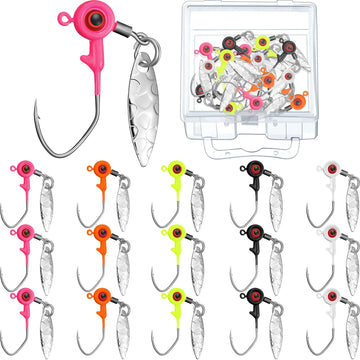 Skylety 15-piece jig head kit with plastic box, mix colors