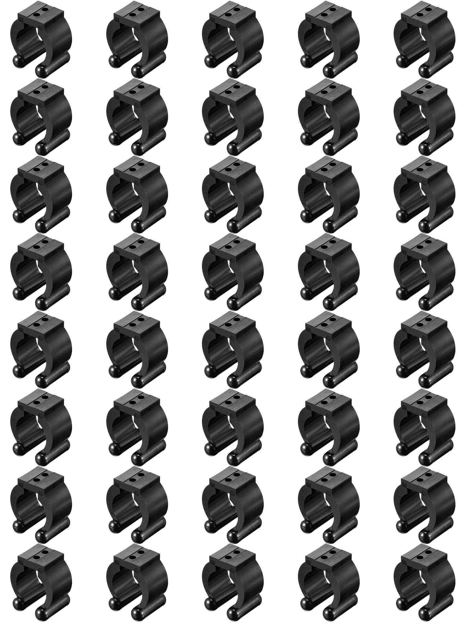 Skylety 40-piece fishing rod clips – black plastic cue holders