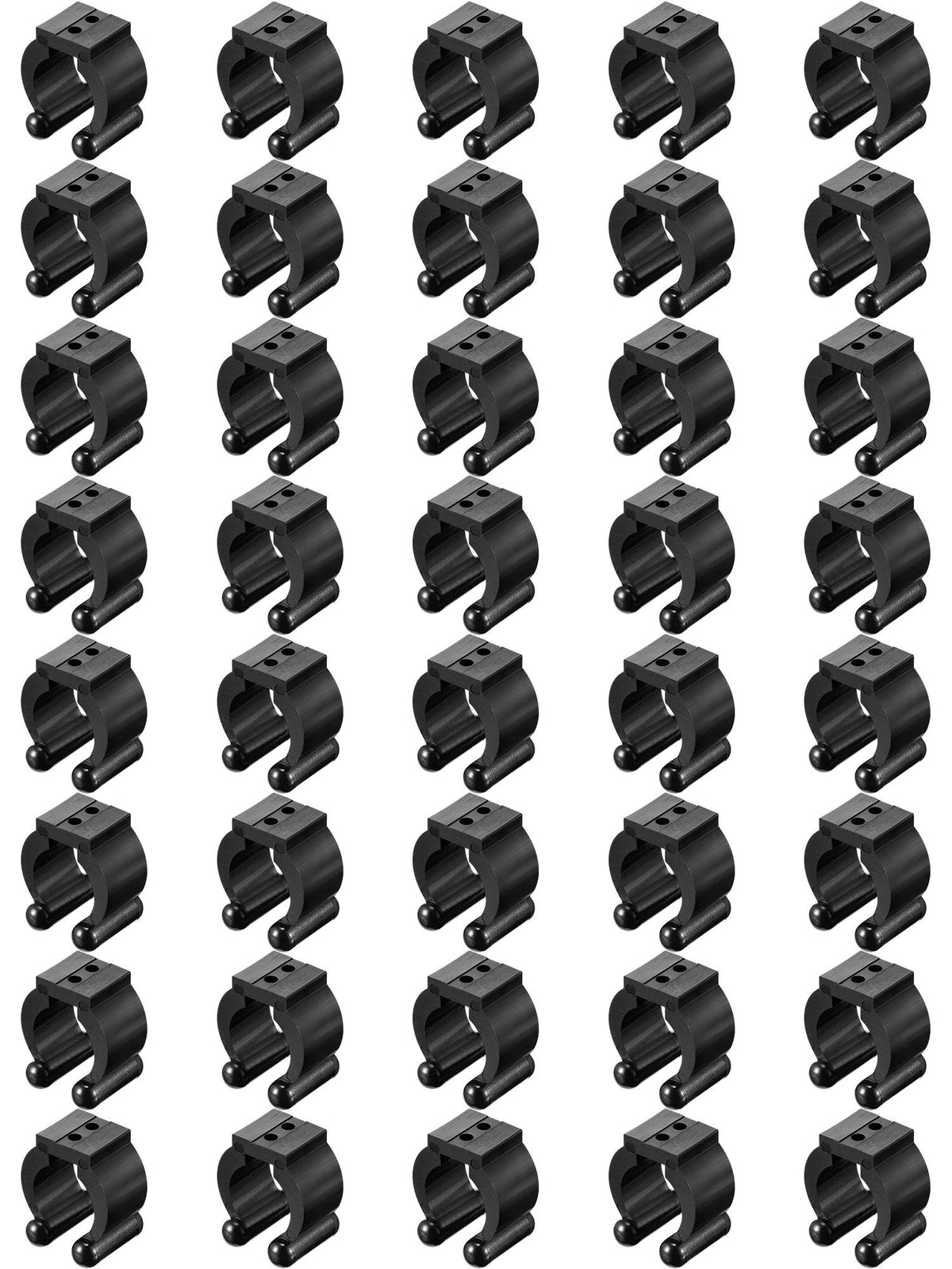 Skylety 40-piece fishing rod clips – black plastic cue holders
