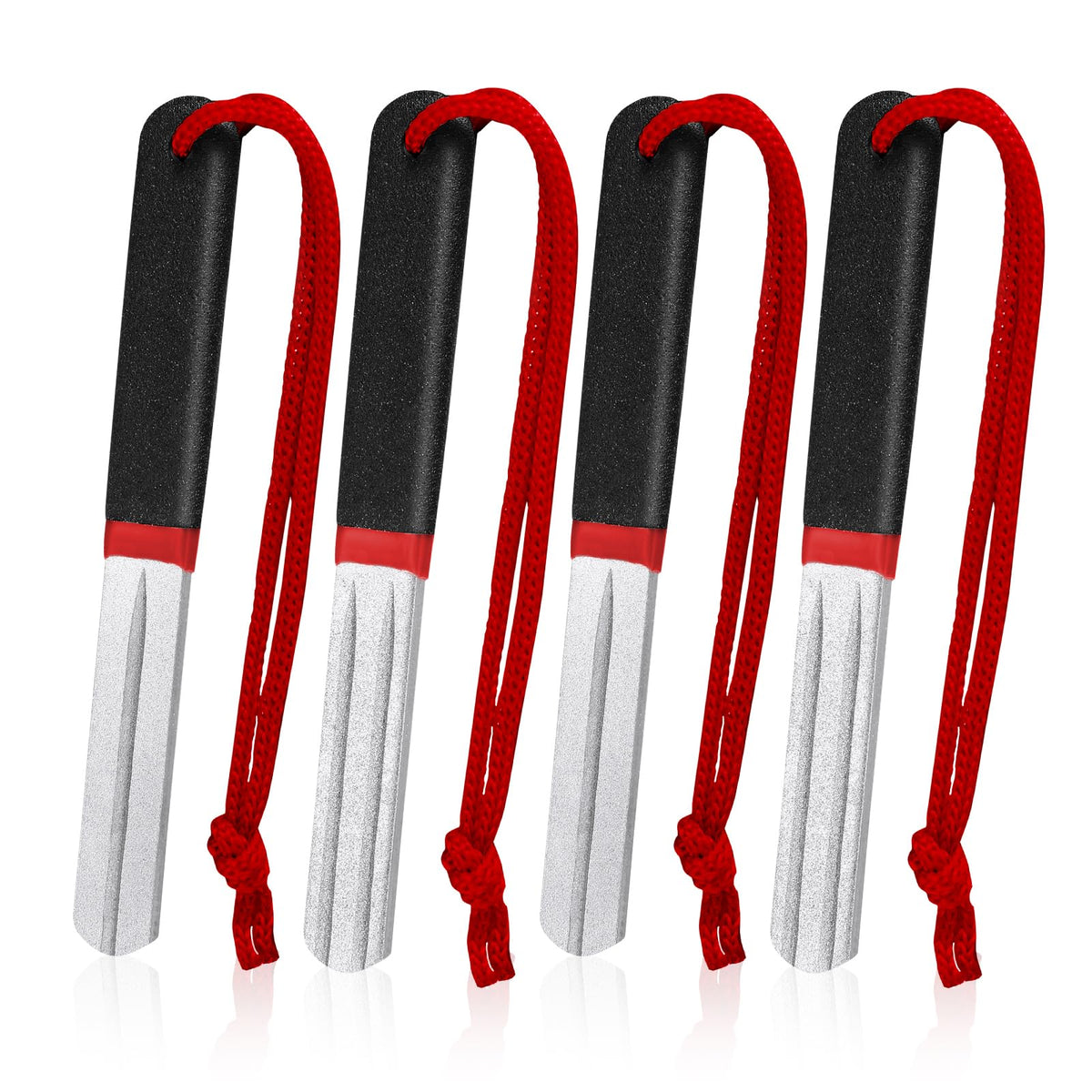 Skylety 4 Pcs Diamond Hook Files set, red handle