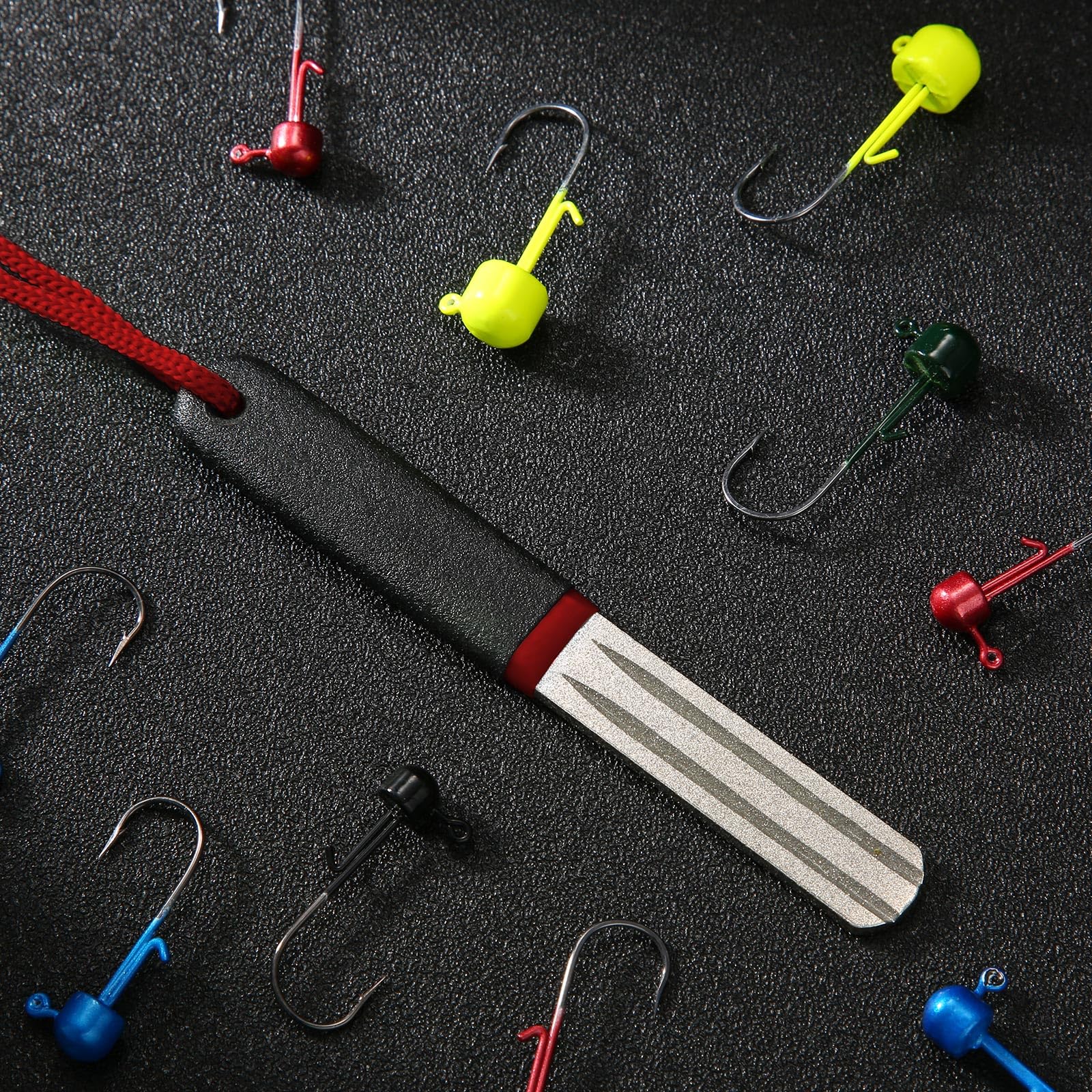 Diamond hook files close-up with handles