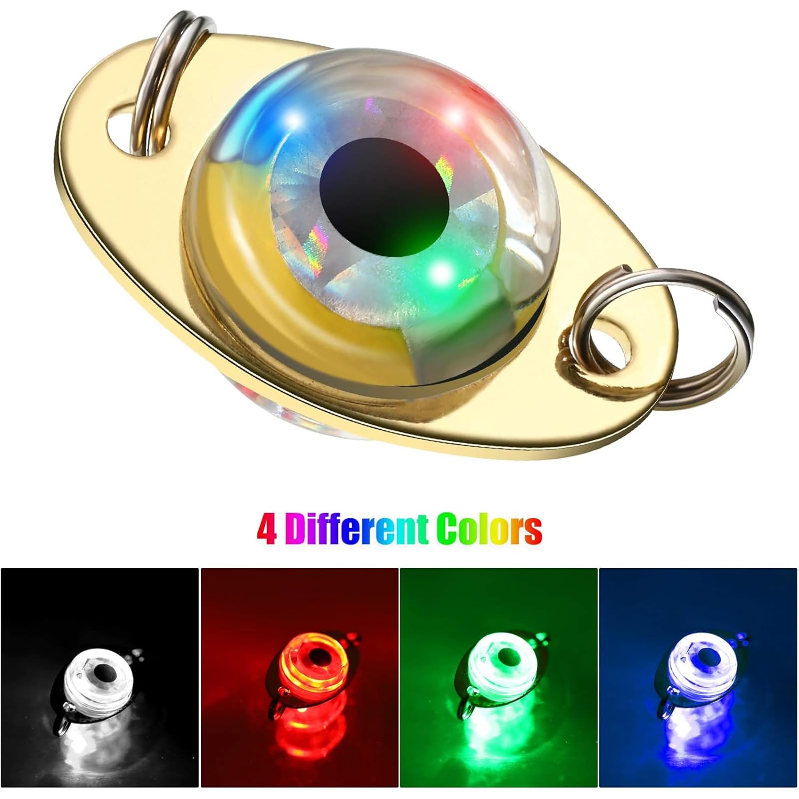 LED lure flashing underwater at depth