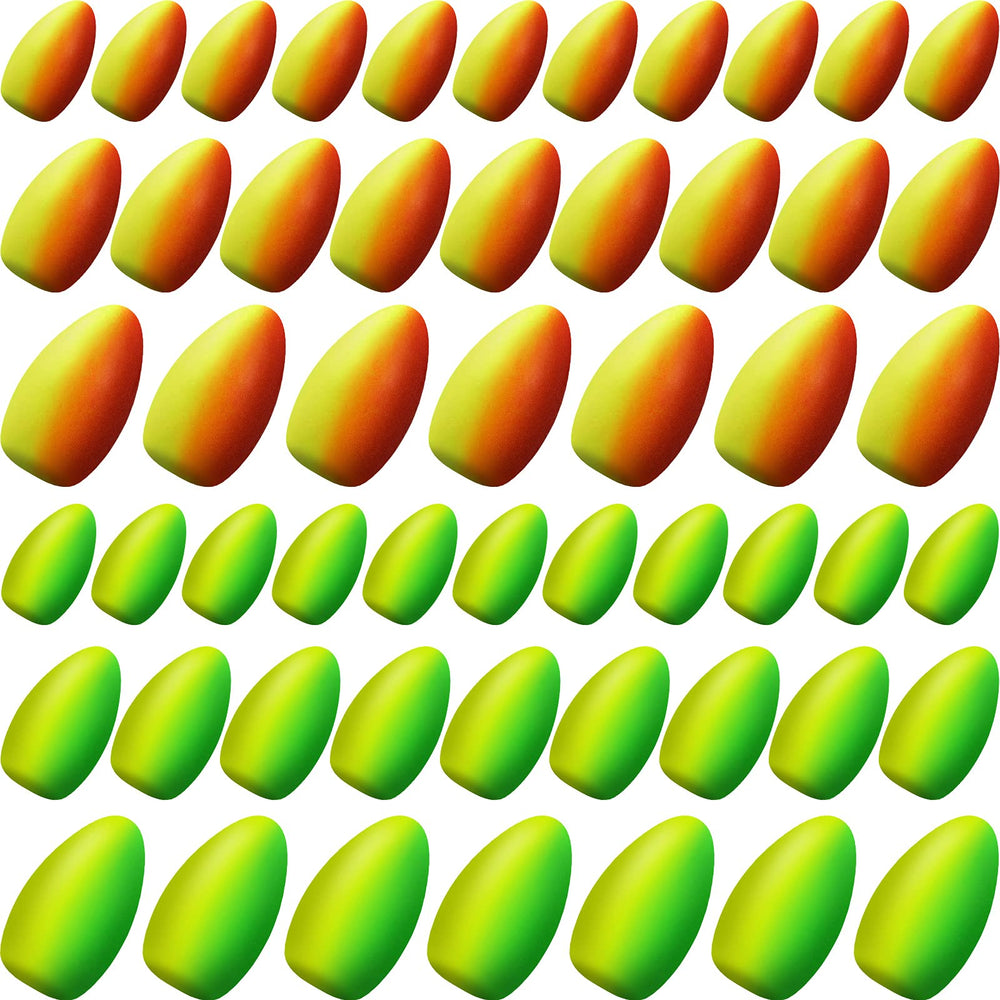 Skylety 60-piece bullet foam floats set in Yellow-Green and Red-Yellow
