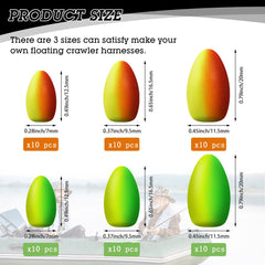 Close-up of bullet foam float showing EPS foam and fluorescent paint