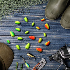 Floats used on beach, pier, and jetty fishing setup