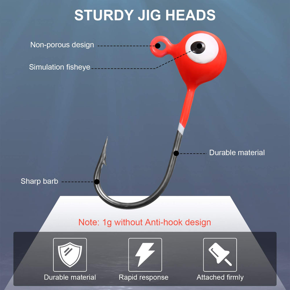 Crappie jig heads in green chartreuse color