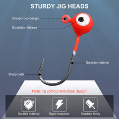 Crappie jig heads in green chartreuse color