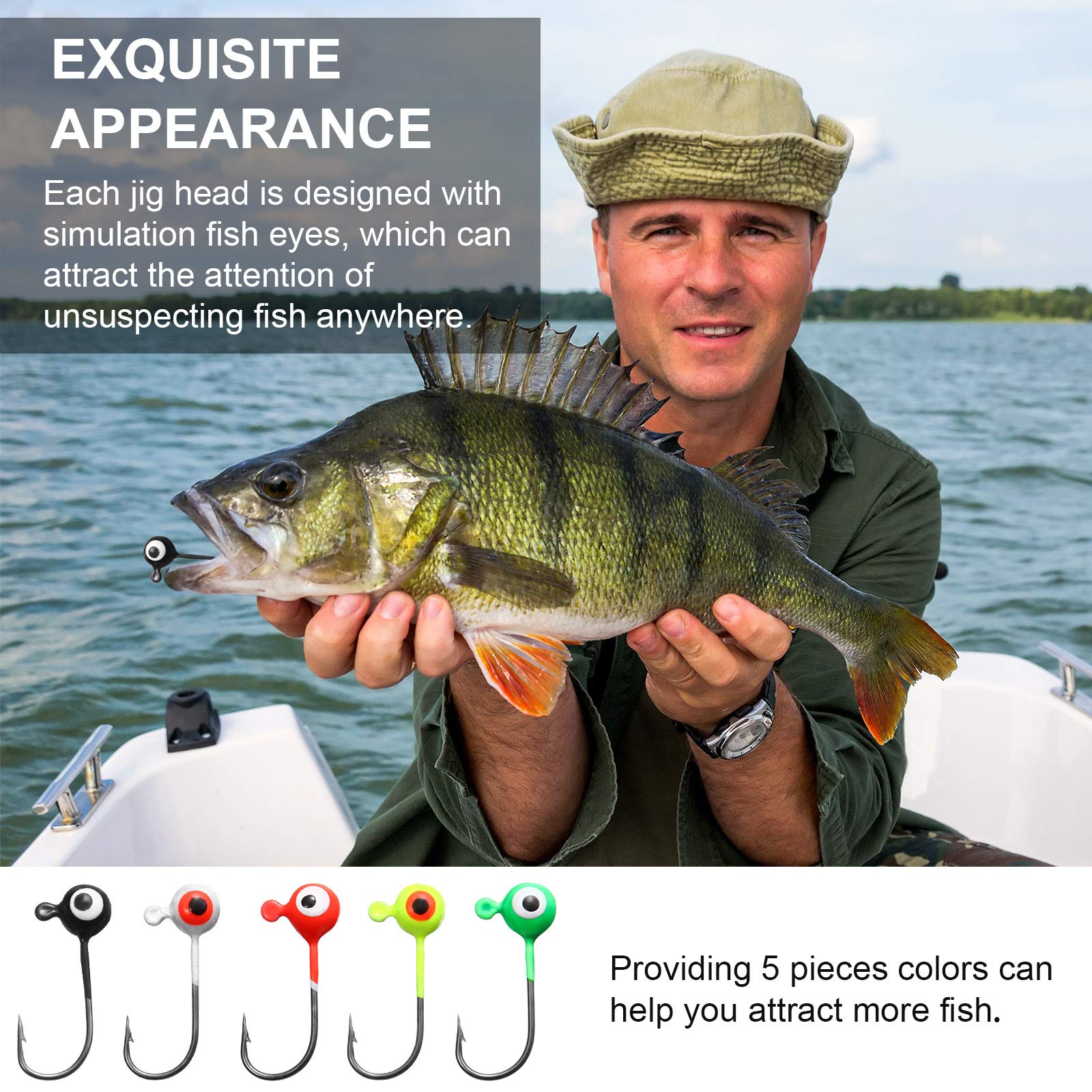 Crappie jig heads in blue gold color