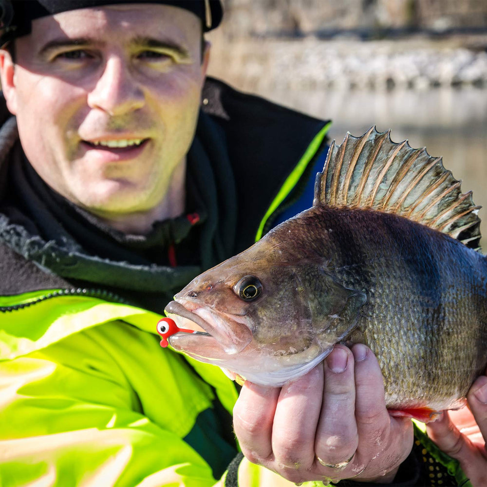 Crappie jig heads in orange pink color