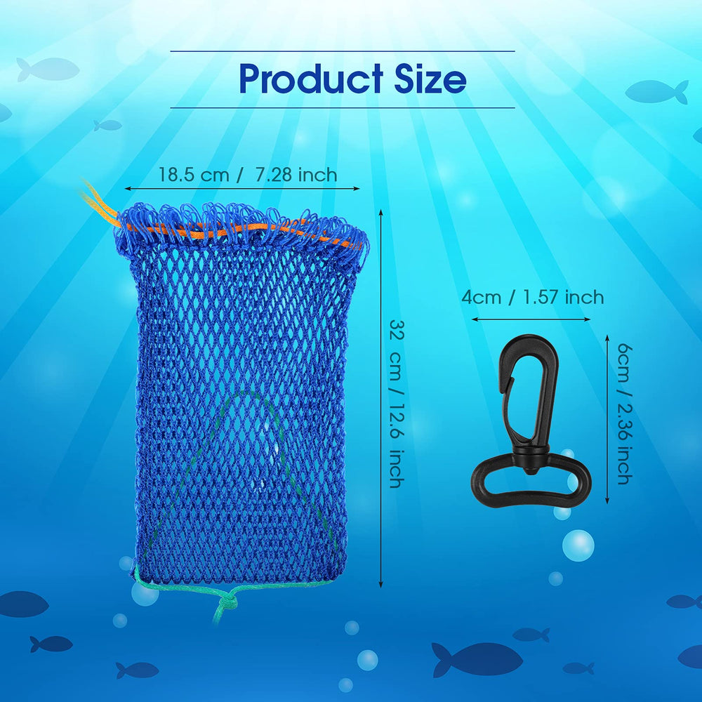 Three nylon mesh bait bags with rubber lockers