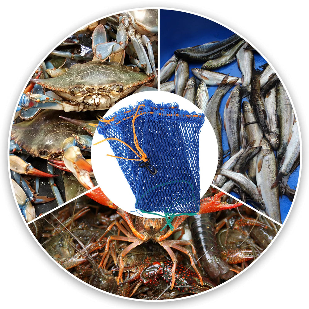 Bait bags attached to fishing gear in outdoor setup