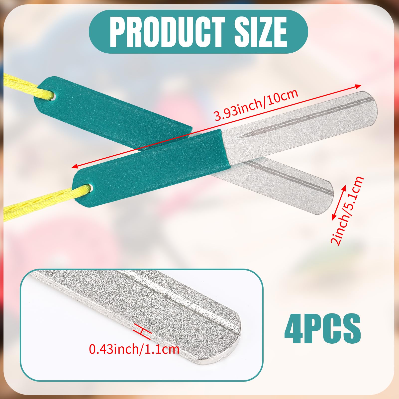 Diamond hook file with double sided grit and recesses