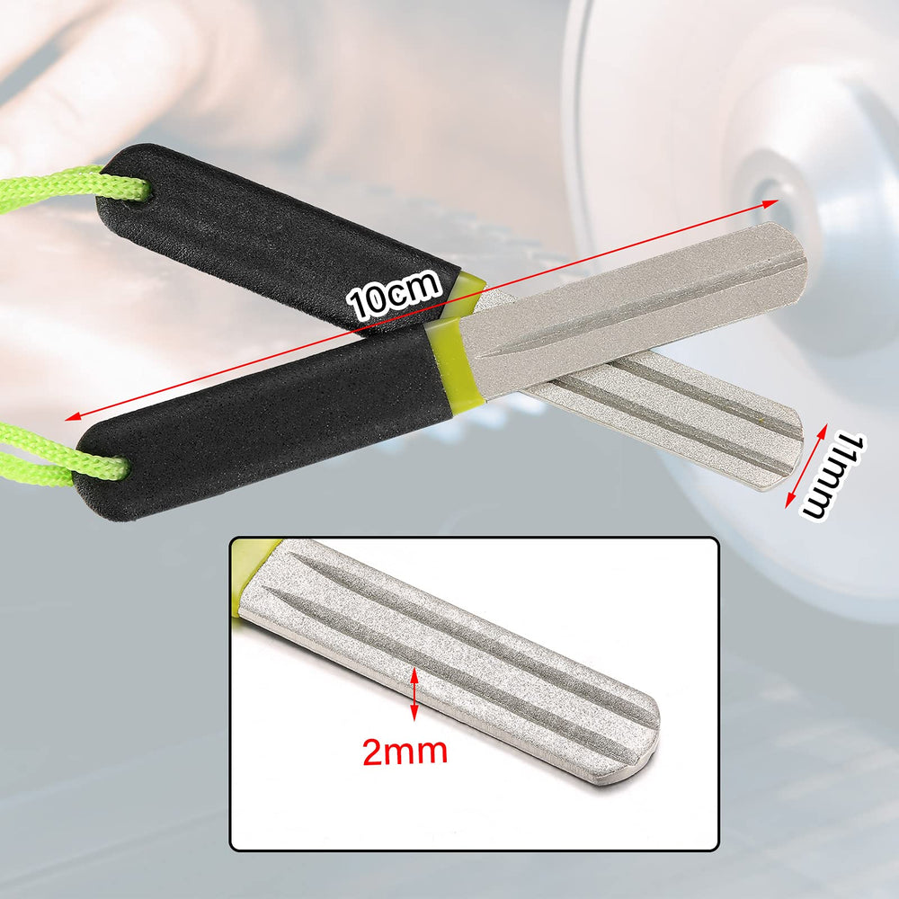 Close-up of diamond-coated sharpening surface on hook sharpener