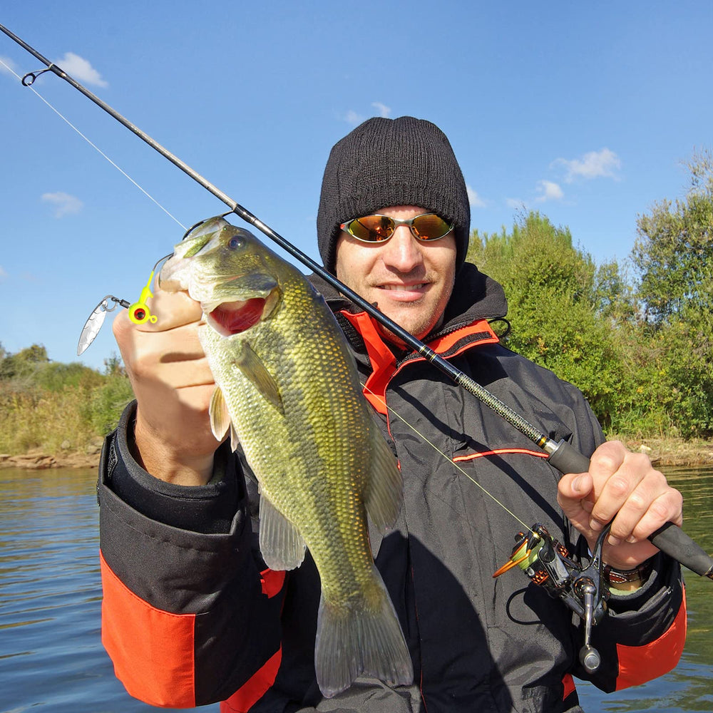 Jig head showing easy-to-insert design for soft plastics