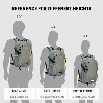 SKYSPER 20L hiking backpack night visibility reflective, enhances safety in low light