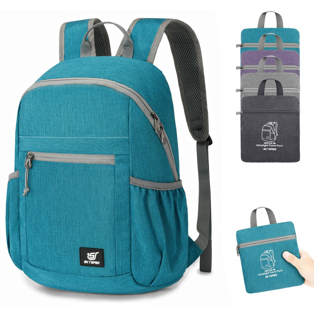 Skysper anti-theft backpack front view emphasizes secure zipper and compact daily carry.
