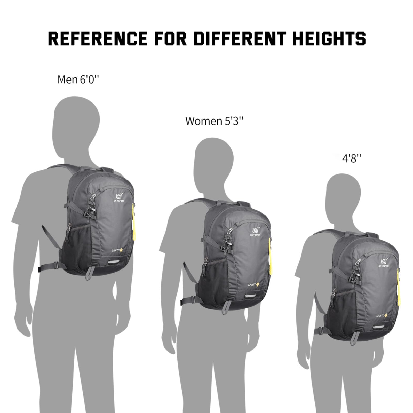 SKYSPER day-use hiking backpack multiple compartments organize items neatly