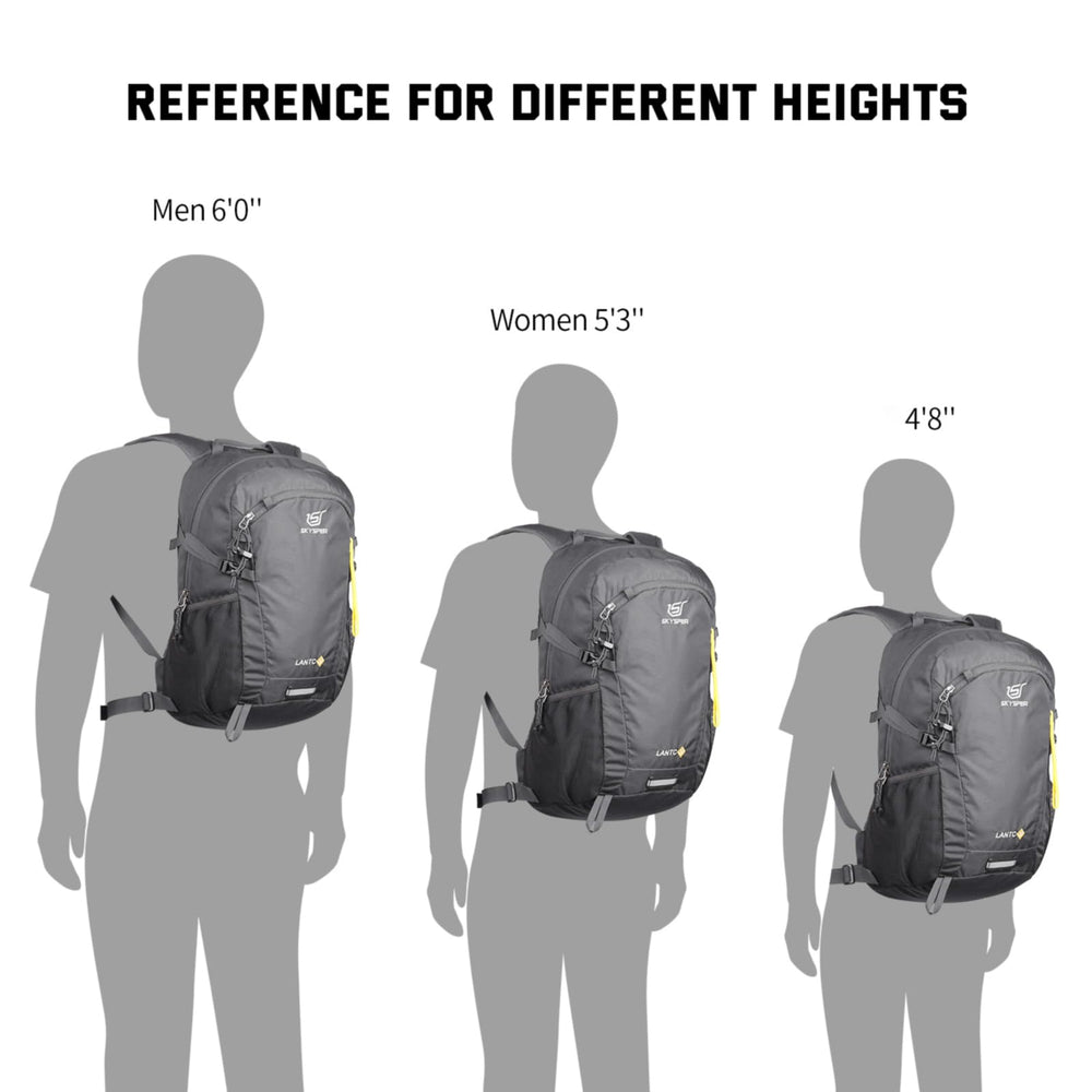 SKYSPER day-use hiking backpack multiple compartments organize items neatly