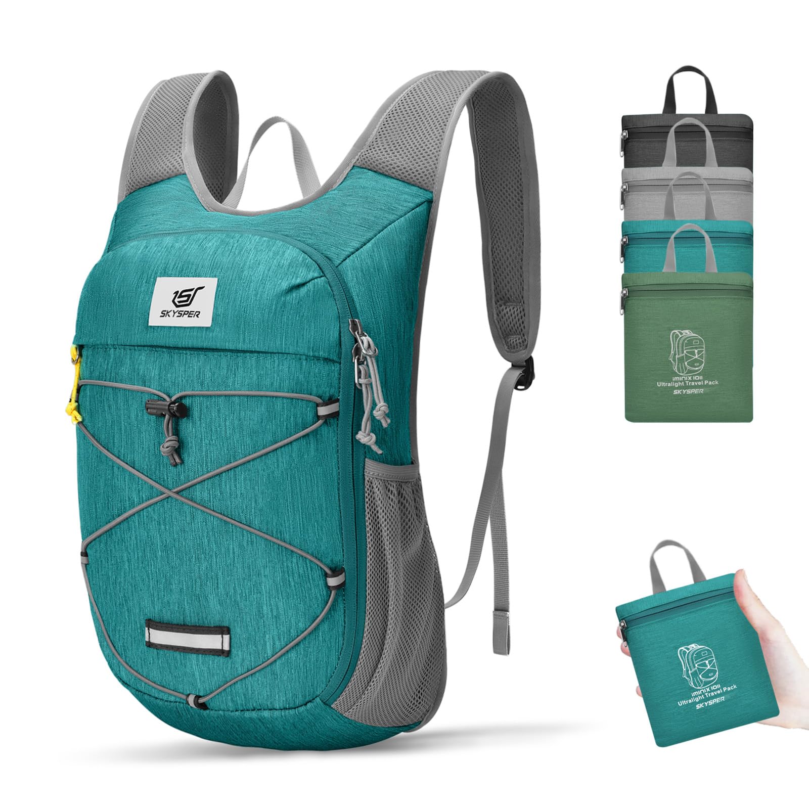SKYSPER foldable hiking backpack 15L compact daypack for travel and daily use.