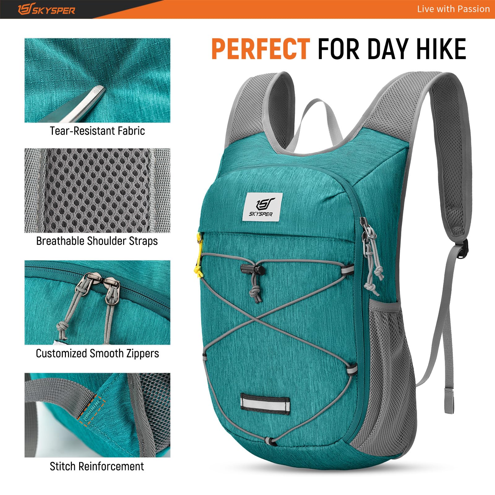 SKYSPER four zippered compartments for organized storage of gear.