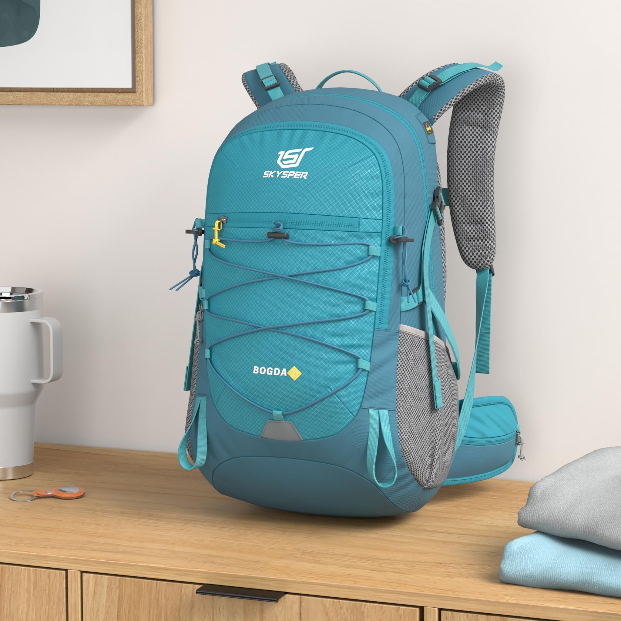 SkySPER 35L capacity main compartment shows roomy organization for day trips.