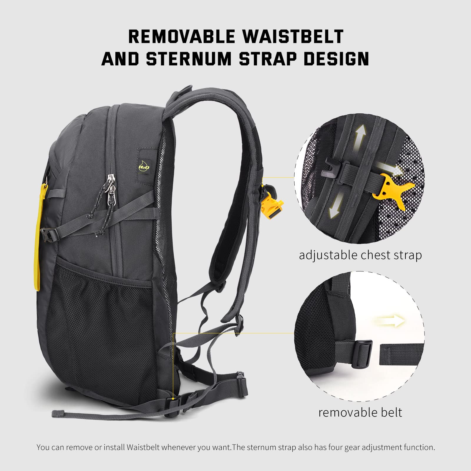 SKYSPER hiking backpack adjustable removable straps for versatile packing
