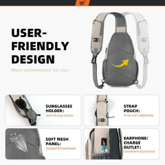 SKYSPER Sling Bag anti-theft fob prevents zipper slippage during commutes.