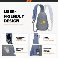 SkySPER Sling Bag Periwinkle RFID protection keeps cards secure during travel