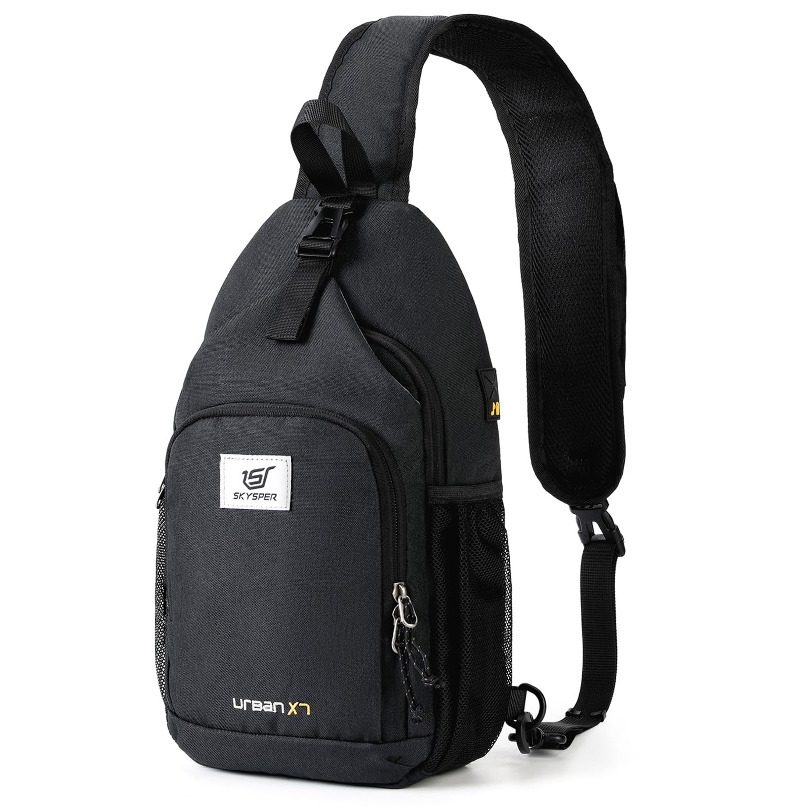 SkySPER sling bag main compartment fits 9.7 inch tablet for organized travel